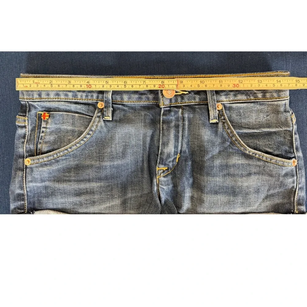 Hudson Hampton Cuffed Denim Shorts Size 25 Blue Low Rise W617DGC Y2K Aesthetic